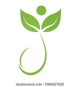 Logos of green Tree leaf ecology nature element vector