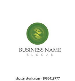 Logos of green Tree leaf ecology nature element vector
