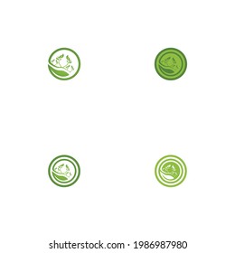 Logos of green Tree leaf ecology nature element vector