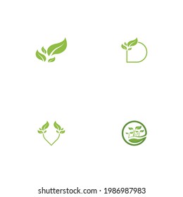 Logos of green Tree leaf ecology nature element vector