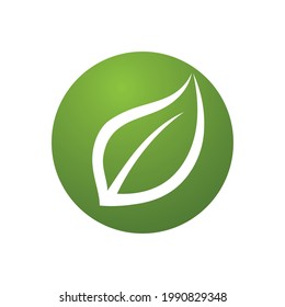 Logotipos de ecología de hoja de árbol verde elemento de naturaleza vector