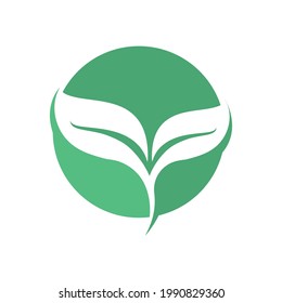 Logos of green Tree leaf ecology nature element vector