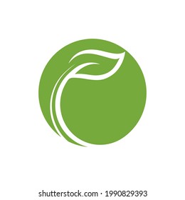 Logotipos de ecología de hoja de árbol verde elemento de naturaleza vector