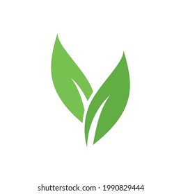 Logotipos de ecología de hoja de árbol verde elemento de naturaleza vector