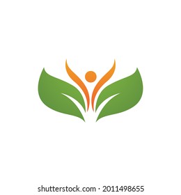 Logos of green Tree leaf ecology nature element vector