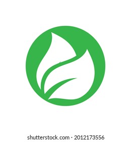 Logotipos de ecología de hoja de árbol verde elemento de naturaleza vector