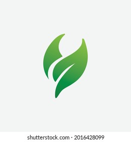 Logos of green Tree leaf ecology nature element vector
