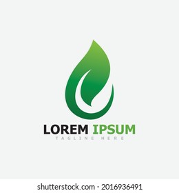 Logotipos de ecología de hoja de árbol verde elemento de naturaleza vector