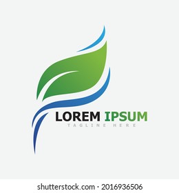 Logos of green Tree leaf ecology nature element vector