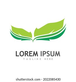 Logos of green Tree leaf ecology nature element vector