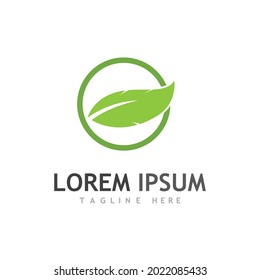 Logotipos de ecología de hoja de árbol verde elemento de naturaleza vector