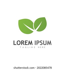 Logos of green Tree leaf ecology nature element vector