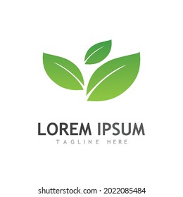 Logotipos de ecología de hoja de árbol verde elemento de naturaleza vector