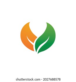 Logos of green Tree leaf ecology nature element vector