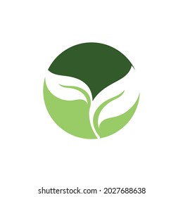 Logos of green Tree leaf ecology nature element vector