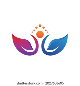 Logos of green Tree leaf ecology nature element vector