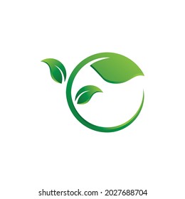 Logos of green Tree leaf ecology nature element vector