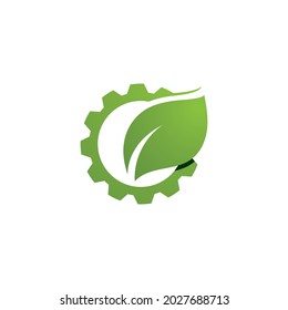 Logotipos de ecología de hoja de árbol verde elemento de naturaleza vector