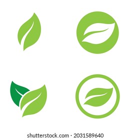 Logos of green Tree leaf ecology nature element vector