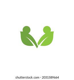 Logotipos de ecología de hoja de árbol verde elemento de naturaleza vector