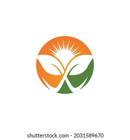 Logos of green Tree leaf ecology nature element vector