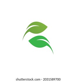 Logotipos de ecología de hoja de árbol verde elemento de naturaleza vector
