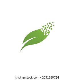Logotipos de ecología de hoja de árbol verde elemento de naturaleza vector
