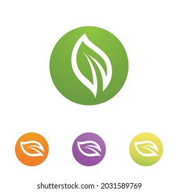 Logos of green Tree leaf ecology nature element vector