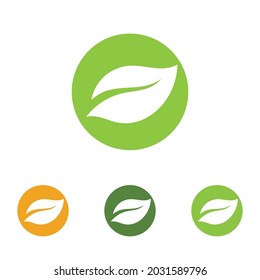 Logos of green Tree leaf ecology nature element vector