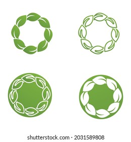 Logos of green Tree leaf ecology nature element vector