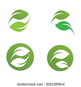 Logos of green Tree leaf ecology nature element vector