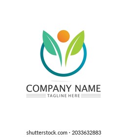Logos of green Tree leaf ecology nature element vector logo design and icon