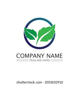 Logos of green Tree leaf ecology nature element vector logo design and icon