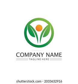 Logos of green Tree leaf ecology nature element vector logo design and icon