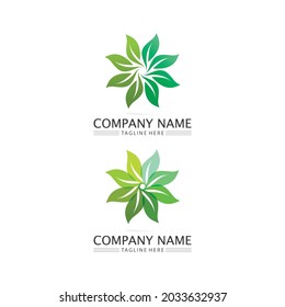 Logos of green Tree leaf ecology nature element vector logo design and icon