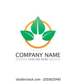 Logos of green Tree leaf ecology nature element vector logo design and icon