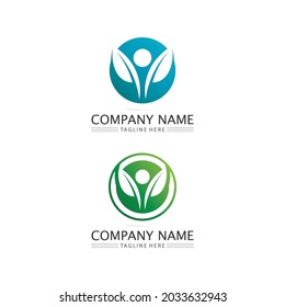 Logos of green Tree leaf ecology nature element vector logo design and icon