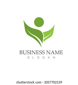 Logos of green Tree leaf ecology nature element vector
