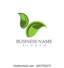 Logos of green Tree leaf ecology nature element vector