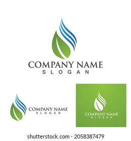 Logos of green Tree leaf ecology nature element vector