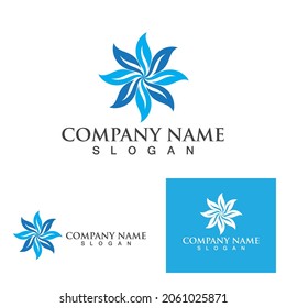 Logotipos de ecología de hoja de árbol verde elemento de naturaleza vector