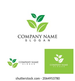 Logos of green Tree leaf ecology nature element vector