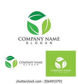 Logos of green Tree leaf ecology nature element vector