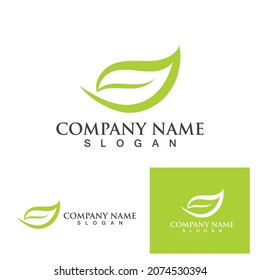 Logos of green Tree leaf ecology nature element vector
