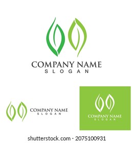 Logos of green Tree leaf ecology nature element vector