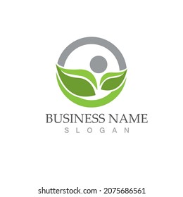 Logos of green Tree leaf ecology nature element vector