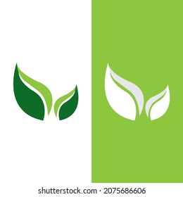 Logos of green Tree leaf ecology nature element vector