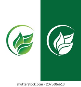 Logos of green Tree leaf ecology nature element vector