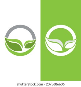 Logos of green Tree leaf ecology nature element vector