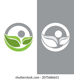 Logos of green Tree leaf ecology nature element vector